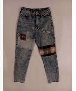 Hollister Ultra High Rise Mom Stretch Jean Blue Raw Hem  Streetwear 25x2... - $209.24 MXN