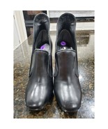 Leon Max Black Women&#39;s Leather Upper Closed Toe Block Heeled Shoes Size 8M - $48.48 CAD