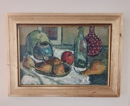 George Alan Swanson Oil on Canvas Still Life with Fruit 1950s - £599.51 GBP
