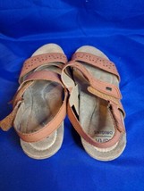Earth Origins Kendra Khloe Leather Wedge Sandals Ginger Spice Orange 9.5 M - $28.04