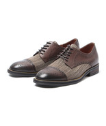 Richland-1919 Men&#39;s Boutique Bullhide Leather Plaid Textile Lace-up Brog... - $1,900.56 MXN+