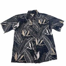 Cooke Street Honolulu Mens Size Medium Black/Green/Tan Hawaiian Shirt 100%Cotton - £14.73 GBP