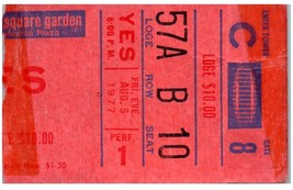 Vintage Yes Ticket Stub August 5 1977 Madison Square Garden NY - $34.64