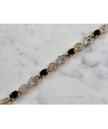 Womens Vintage Estate Sterling Silver Gold Tone Sapphire Bracelet 10.5g ... - $104.01 CAD