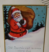 Santa Claus Christmas Postcard Stars Moon Whitney Vintage Original San Francisco - £5.56 GBP