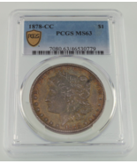 1878-CC Argent Morgan Dollar Classé Par PCGS Comme MS-63 ! Joliment Tons... - $16,676.26 MXN