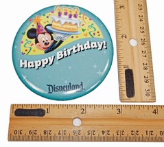 Mickey Mouse Happy Birthday Disneyland - Disney Theme Park Souvenir 3" Button - $3.00
