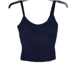 OGL Navy Naked Sensation Soft Brushed Rib Padded Shelf Bra Tank Top Size M - £15.43 GBP