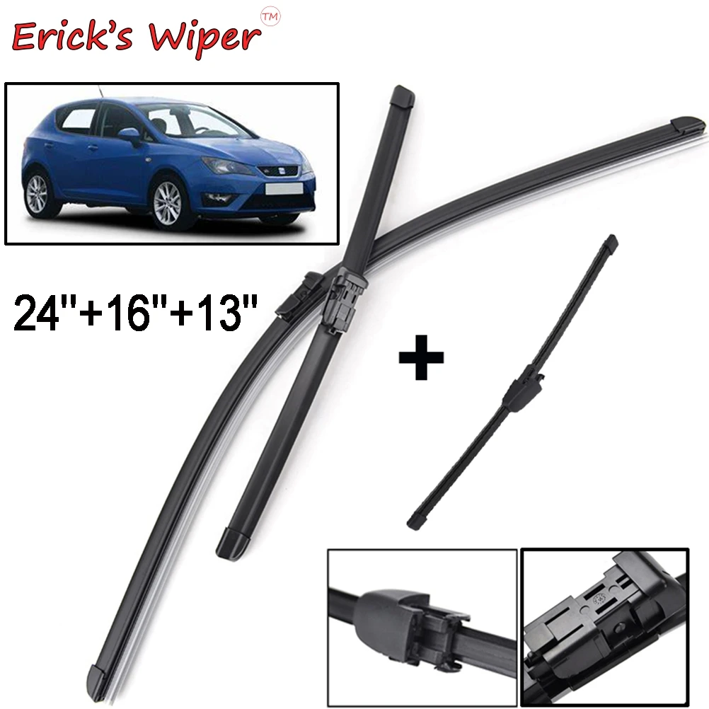 Erick&#39;s Wiper Front &amp; Rear Wiper Blades Set For Seat Ibiza Coupe 6J Hatchback - £20.78 GBP