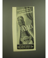 1946 Ayala Champagne Ad - France presents The first name in Champagne - £14.55 GBP