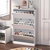 Shoe Cabinet Storage for Entryway – 3 Flip Drawers, Adjustable Shelves, ... - $220.31 CAD