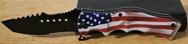 AMERICAN FLAG USA UNITED STATES PATRIOTIC SPRING ASSISTED KNIFE BLADE BE... - $13.75