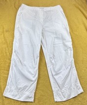 J Jill Genuine Fit At Waist White Pants Womens 14 Squared Pockets Wide Leg - $23.51