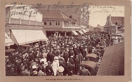 Atlantic City New Jersey~Crowded Board WALK~1908 Ullman &quot;Photo Carbon&quot; Postcard - £4.79 GBP