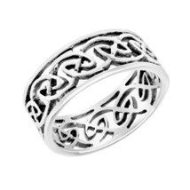 Eternity Wave Celtic Knots Wedding Band 7mm Sterling Silver Ring-8 - £13.71 GBP