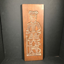 Antique Hand-Carved Wooden Springerle man with dog/ Cookie Board Mold - £78.13 GBP