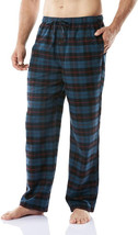 CQR Men&#39;s 100% Cotton Plaid Flannel Pajama Pants, Brushed Soft Lounge &amp; Sleep PJ - £21.19 GBP