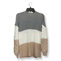 Pullover Sweater Mens Multi Color Crew Neck Color Block Long Sleeve Tigh... - £18.22 GBP