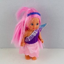 Simba Toys Adorable Faced Evi Doll Pink Hair Blue Eyes Mix Color Dress 4.25 Inch - £8.93 GBP