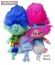 Dreamworks  Lot 5 Troll Dolls Poppy Pink, Blue Hair Boy + 3 extras - £15.67 GBP
