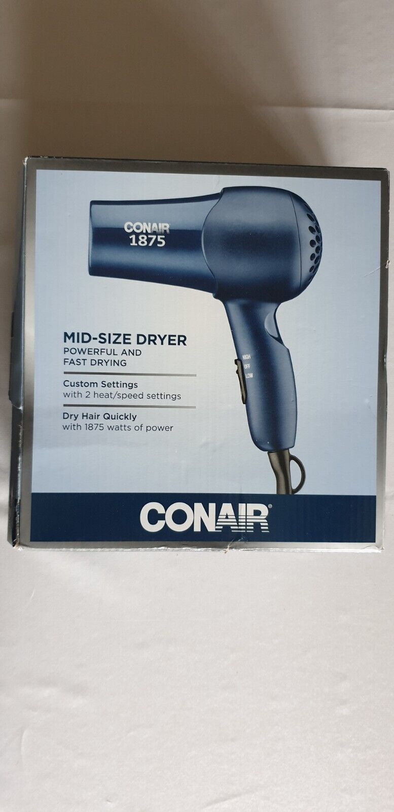 Conair 152TN Mid-Size Hair Dryer Navy Blue 5 Heat &amp; Speed Settings 1875 ... - $18.66