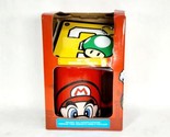 New! Super Mario Set - Mug, Keychain &amp; Coaster Gamer Gaming Gifts One Up - $21.99