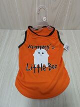 Mommy's Little Boo Ghost Dog Clothes Tank top shirt orange M Medium Hall... - $5.30