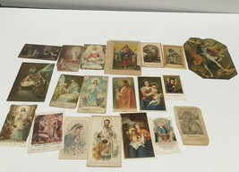 Vintage lot of 20 small religious pictures and cut outs paper craft supply - £15.73 GBP