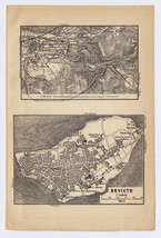 1904 Original Antique City Map Of Orvieto / Terni / Italy - $25.60