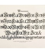 Renaissance Font Example 1899 Victorian Craft Supply Art Drawing Ephemer... - $19.99