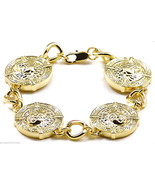 Egyptian Heads New Four Pendant 8 1/2 Inch Long Link Bracelet - $28.31 CAD