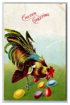 Chicken Colored Eggs Fantasy Easter Greetings Embossed DB Postcard J18 - £4.20 GBP