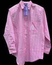 Women’s Prides Landing Button Down Oversized Pink Stripe Medium Dress Sh... - $22.27