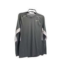 Nike Dri Fit Mens Size Small S Gray Long Sleeve Knit Athletic Top Shirt ... - £12.41 GBP