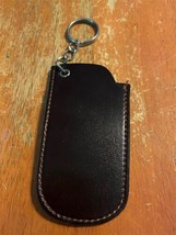 New Brown Faux Leather Pocket Keychain Bag Clip 3 1/2&quot; Key Holder Protector - £9.58 GBP