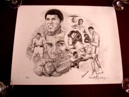 Muhammad Ali Cassius Clay Boxing Hof Signed Auto Vintage L/E Lithograph Jsa Loa - £536.14 GBP