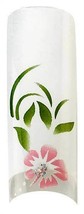 Cala Airbrushed Nail Tips Green &amp; Pink Flower 87775+Nail Glue+Aviva Nail... - $32.66