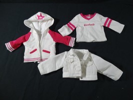 American Girl Doll True Spirit White Jean Denim Jacket + Logo Sweatshirt Hoodie - $29.70