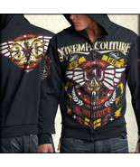 Xtreme Couture Glide Military Eagle Mens Long Sleeve Zip Front Hoodie Bl... - £47.66 GBP