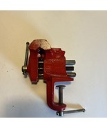 Vintage Sears Vise Red Clamp On Screw On 3&quot; Claw #1057-5174 Table Top Clamp - $24.75