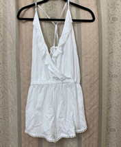 Topshop Romper Playsuit White Swimsuit Cover Up Size Large 12 New With Tag - £35.61 GBP