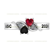 Personalized Heart Class Ring S 925 Graduation Gift for her - JOURNEY COLLECTION - £89.95 GBP