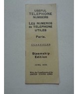 Vtg 1930 United States Lines Useful Telephone Numbers Steamship Edition ... - £4.54 GBP