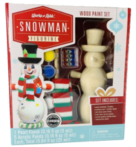 Snowman Paint Your Own Wooden Figurine Gemstones Winter Craft Works of Ahhh - £17.09 GBP