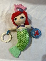 VGC Disney Baby Little Mermaid Princess Ariel Plush Rattle Teether lovey doll - £6.19 GBP
