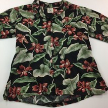 Pau Hana Hawai&#39;i Men&#39;s Hawaiian Aloha Shirt Black Floral Green Red Size ... - £31.44 GBP