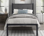 Twin-Sized Lexicon Riverbank Metal Platform Bed In Black And Gray. - $147.96