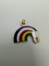 Paul C’s Rainbow Touch Enamel Gold Pendant / Charm Roughly 1” - $7.92