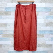 J Jill Vintage Wool Fringe Flannel Maxi Skirt Orange Stretch Womens 20 Tall 20T - £39.19 GBP