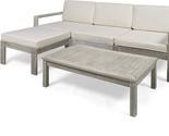 Outdoor 3 Seater Acacia Wood Sofa Sectional With Cushions (Wire Brushed ... - $1,058.99